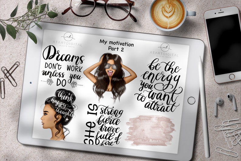 GoodNotes Stickers, Motivational Icons, Manifestation Image, Women Stickers, Planner Stickers, Empowerment Stickers, Digital Stickers