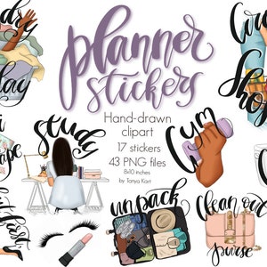 Sticker Pack with Graphics and Illustrations for Erin Condren, Happy Planner, and Digital Planners, Planner Supplies, Planner Icons Graphics