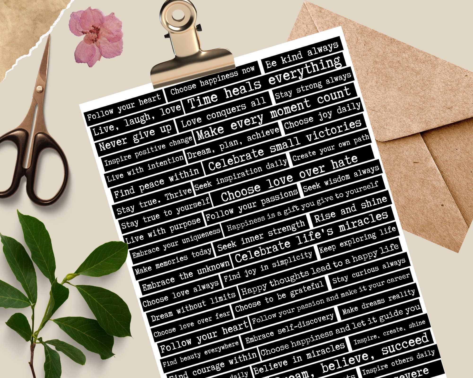 240 Sticker Set Mit Motivierenden Sprüchen – Vintage-Look Für Journal, Scrapbook & DIY