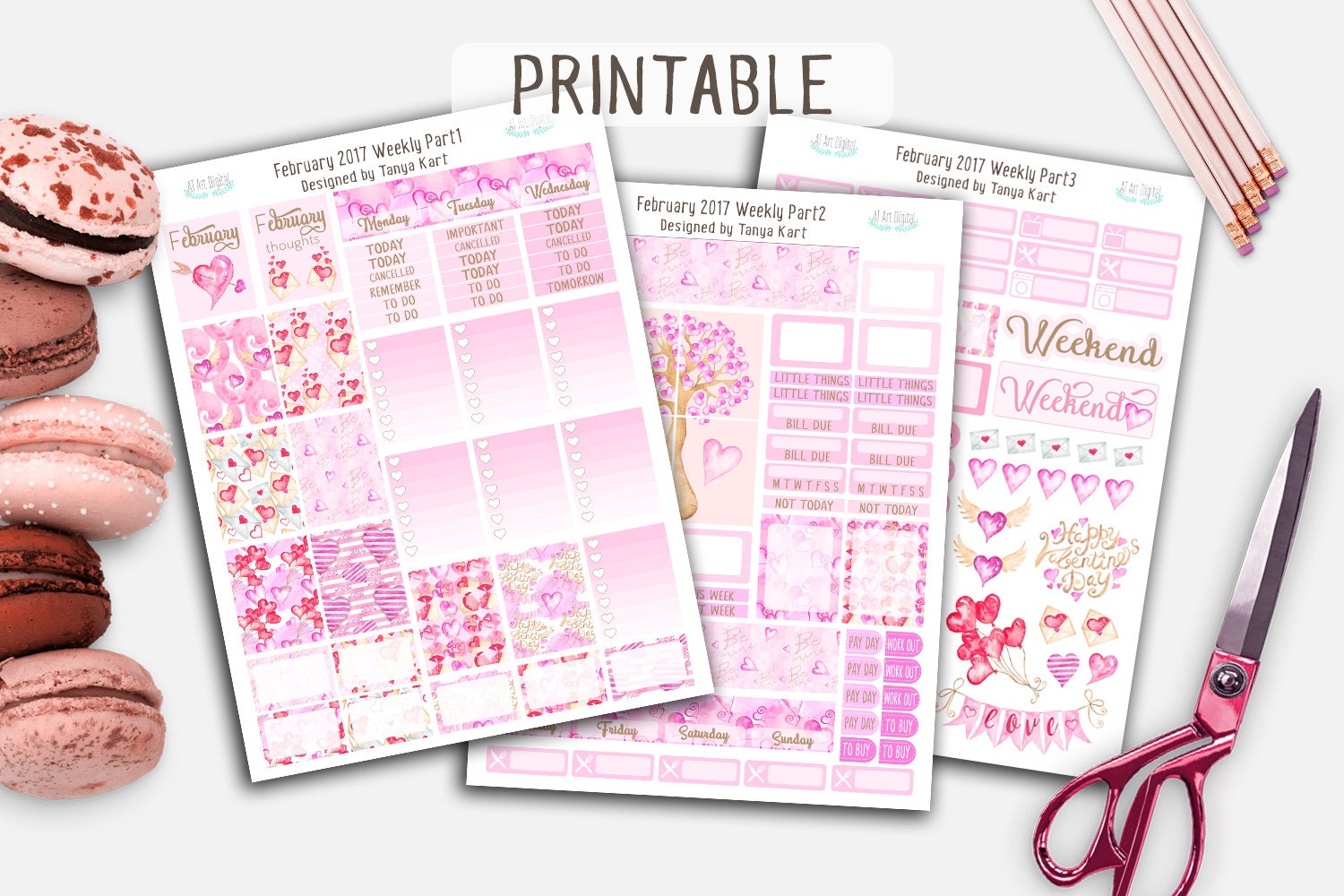 February Stickers//vertical Weekly Kit//erin Condren Stickers ...
