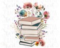 Wildflower Book PNG, Floral Design for Sublimation and Digital Projects, Book and Flower Digital Illustration for T-Shirt Designs