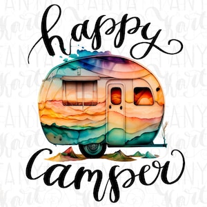 Happy Camper Png Camping Sublimate Camping Saying Png Camp - Etsy