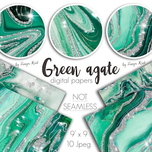 Green Malachite, Marble Digital Paper, Agate Background, Scrapbook Paper,Silver Shine,Luxury Digital Paper, Green Agate, Agate Digital Paper