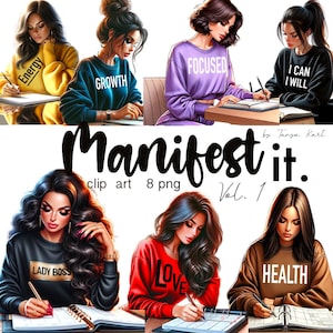 Manifest Png Fashion Clipart, Boss Babe, Girl Boss, Lady Boss, usage Commercial PNG pour les chemises, amour de soi PNG, citations motivantes
