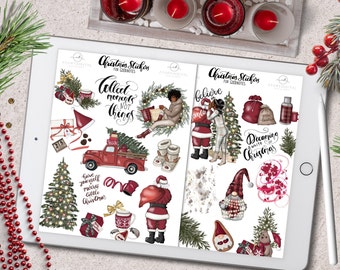 Christmas Digital Planner Stickers for Goodnotes, African American Digital Planning, IPad Planner, December Goodnotes