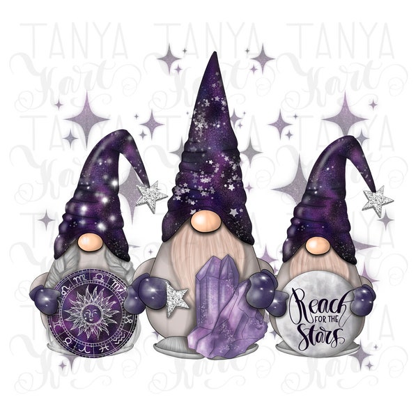 Celestial Gnomes Png For Sublimation, Print T-Shirt, Whimsical Design,Mug Designing,Sublimation File, Nordic Gnomes,Galaxy Gnomes,Star Gnome