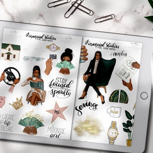 Financial Stickers for Goodnotes Planner, Afro Stickers, Shopping Goodnotes, Digital Icons, Work Goodnotes, Finance Icons,