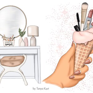 Makeup PNG Clipart: Fashion Girl Power Illustrations (72 Files) image 5