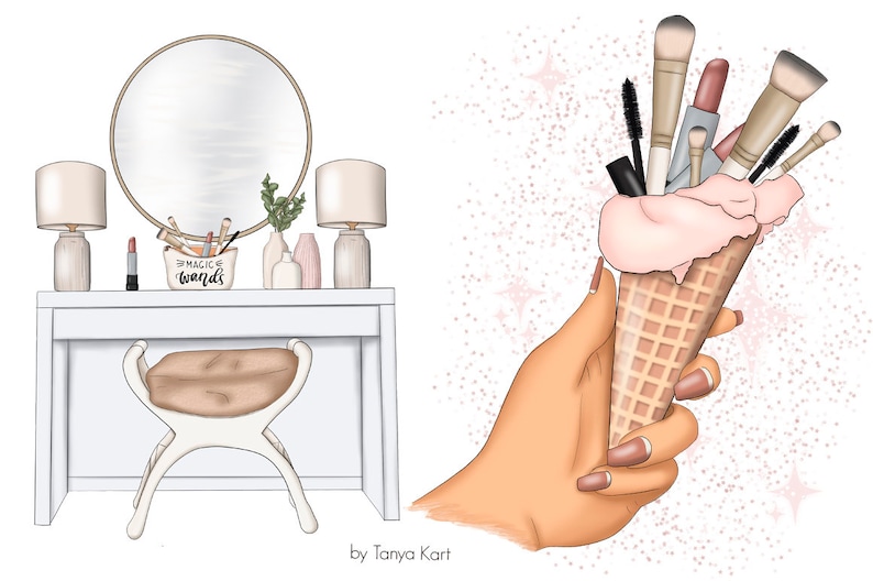 Makeup PNG Clipart: Fashion Girl Power Illustrations (72 Files) image 5