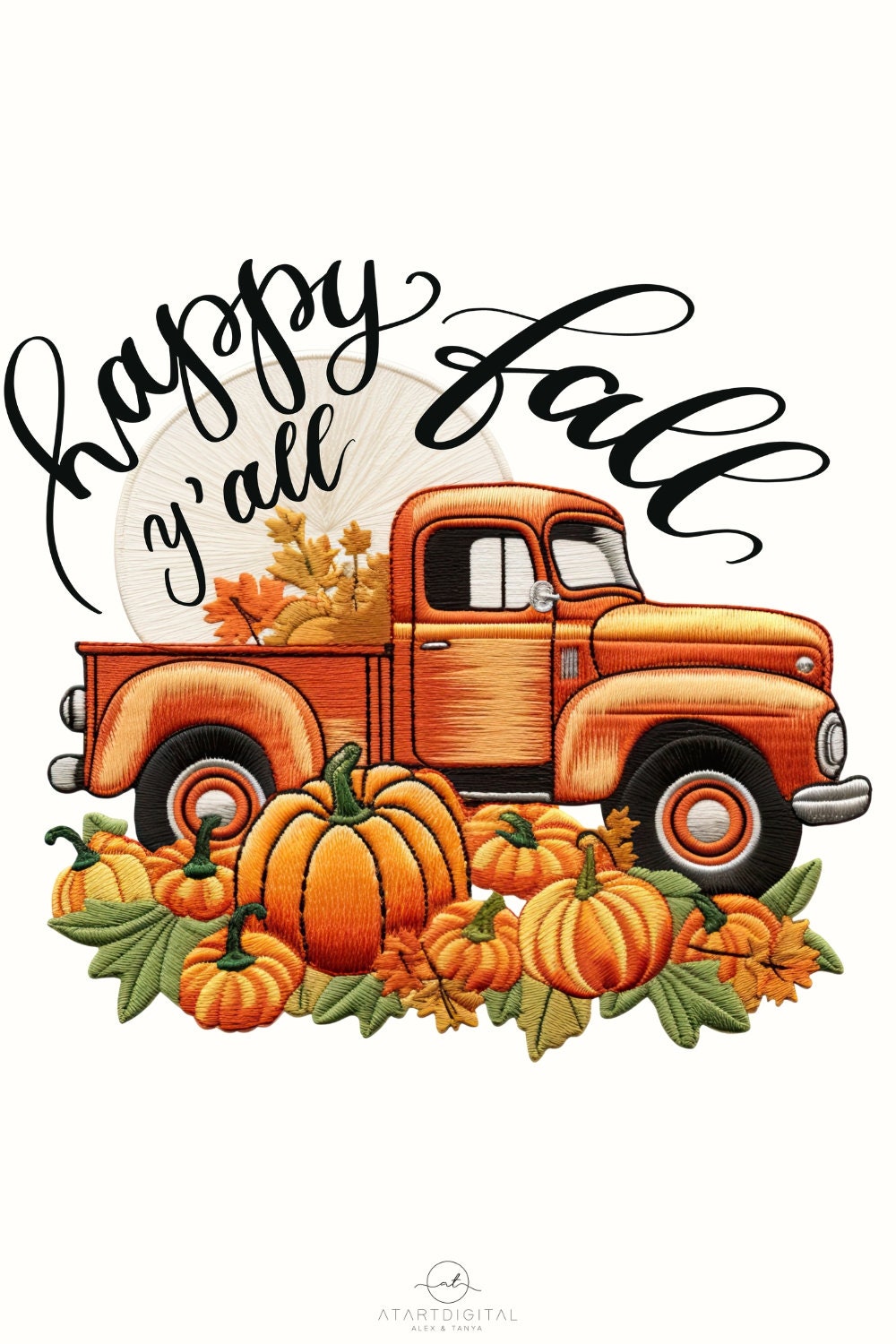 Happy Fall Y'all Truck PNG Instant Sublimation Download Autumn