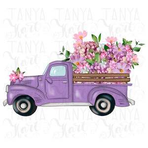 Téléchargement numérique Png de fleurs violettes pour un usage commercial, peinture par sublimation, art de fleurs roses, conception d'art de camion, illustration de voiture