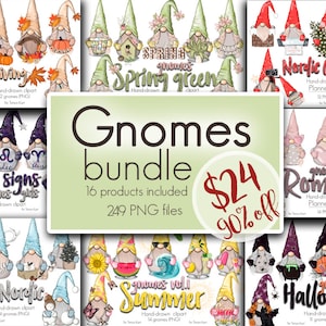 Gnomes Bundle Clipart For Commercial Use Png Digital Design,Nordic Gnomes,Summer Clip Art, Christmas Bundle,Png Fall Clipart,Winter Clip Art