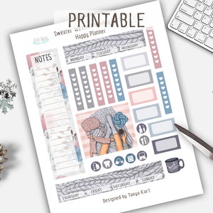 Happy Planner Weekly, Winter Stickers, Printable Stickers, Happy ...