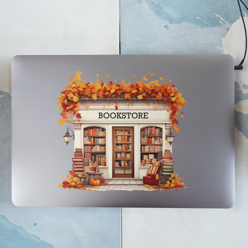 Fall Bookstore Signs Fall Bookstore Png Download, Autumn Sublimation Print for Book Lovers ...