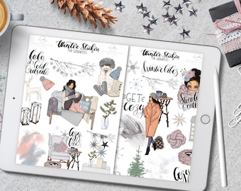 Winter Kit Goodnotes Digital Sickers, Christmas Goodnotes Digital Planner Stickers, IPad Planner, December Goodnotes