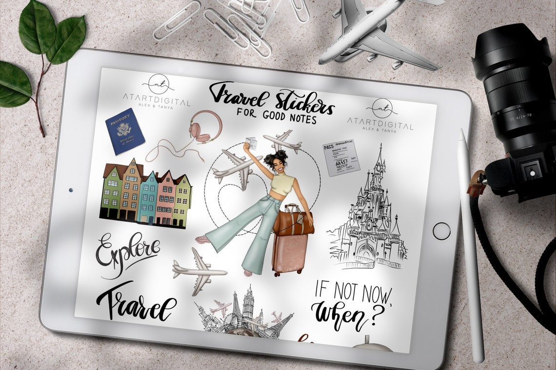 Goodnotes Stickers Travel Icons Goodnotes 5 Ipad Planner Etsy