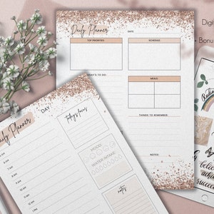 Página del planificador diario, pegatinas de GoodNotes, planificador de GoodNotes, planificador digital, plantilla diaria, página del planificador, página de tareas diarias, widget de GoodNotes