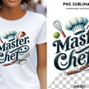 Master Chef PNG, Quirky Kitchen Quote & Logo Design, Funny Chef Shirt Design, Sublimation PNG, Card Making, Digital Print, Crafting Design