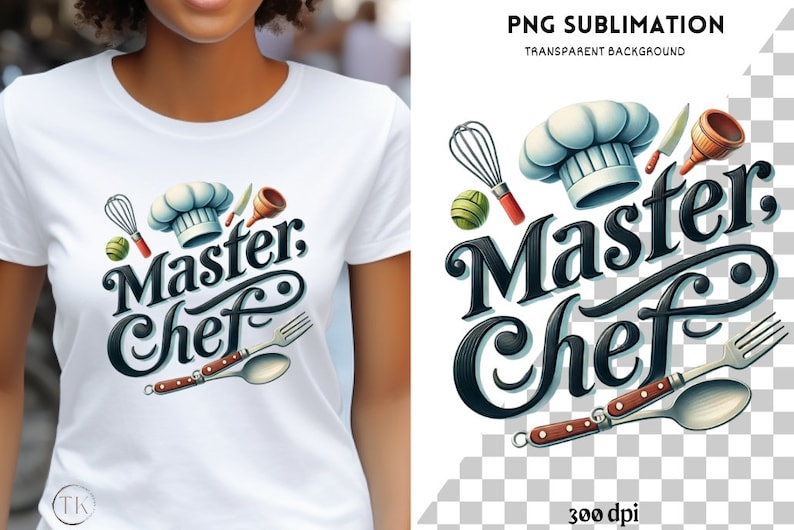 Master Chef PNG, Quirky Kitchen Quote & Logo Design, Funny Chef Shirt Design, Sublimation PNG, Card Making, Digital Print, Crafting Design