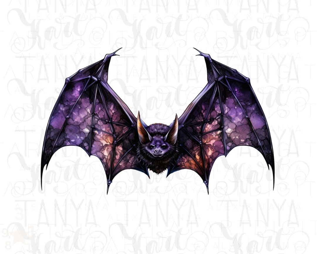 Purple Bat Flat Halloween PNG & SVG Design For T-Shirts