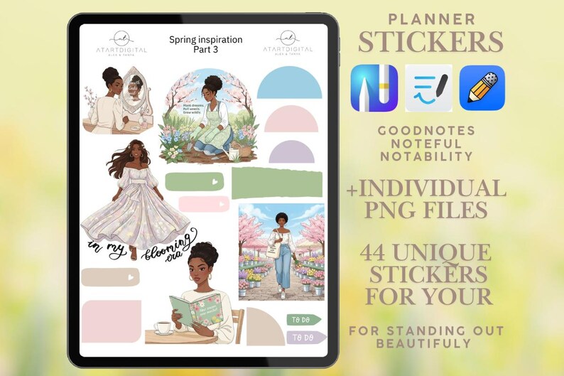 Black Girl Magic Digital Stickers | Spring Planner Stickers | Goodnotes ...