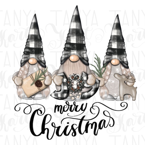 Gnomos de Navidad Png Sublimación de Navidad Diseños Descargas, Diseño Digital, Archivo Joy Gnome, Feliz Navidad Png, Gnomos a cuadros