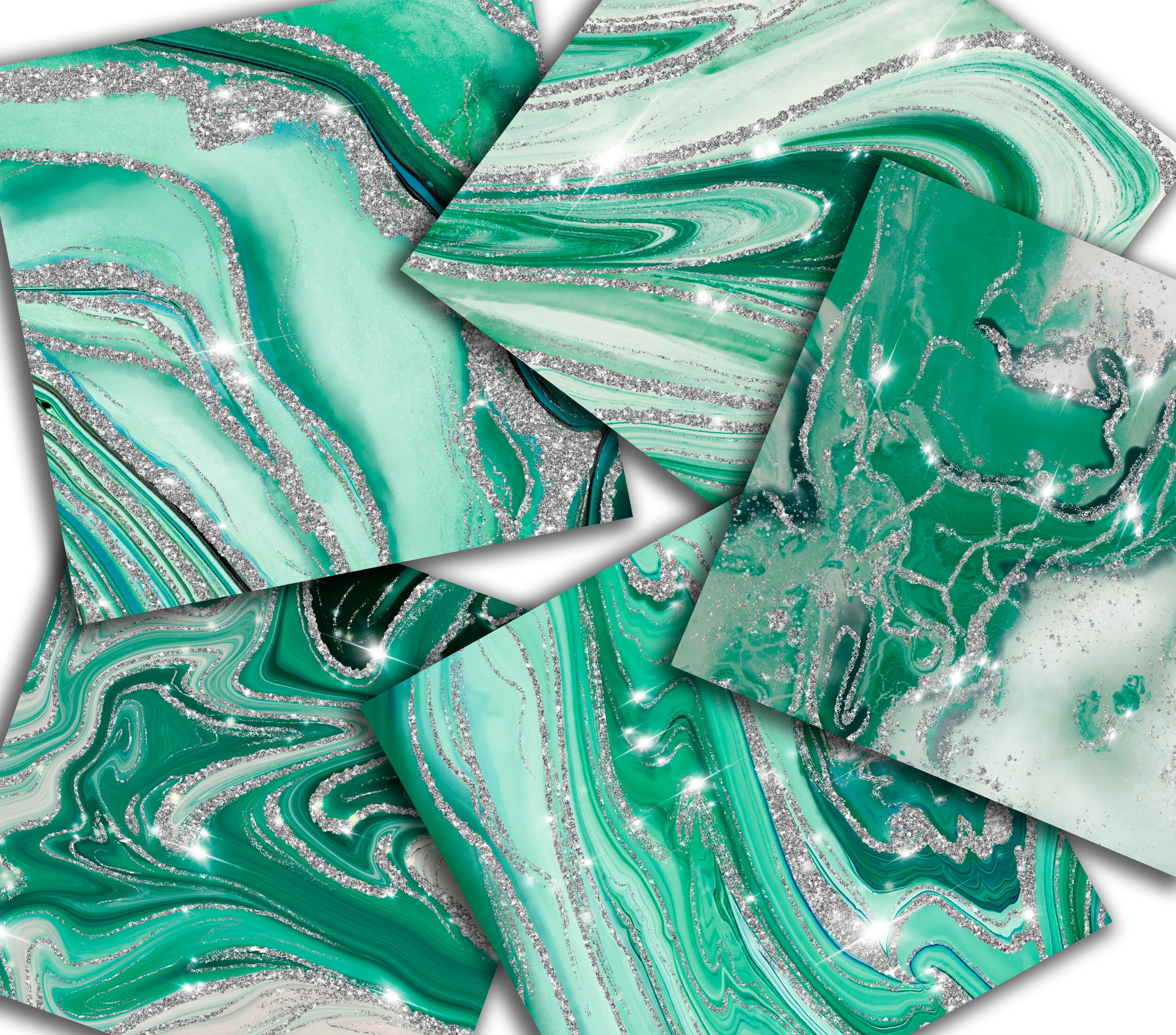 Download Green Malachite Marble Digital Paper Agate Background | Etsy