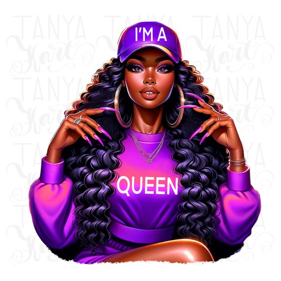 Black Queen, Digital Downloads, Black Girl PNG, Ready to Press Sublimation Design for Women, Print on Demand, Girl Power Birthday Queen