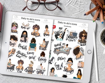 Daily To Do&#39;s Goodnotes Stickers, Digital Planner, Adult Routine, Goodnotes 5, IPad Planner Stickers, Daily Icons