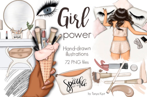 Makeup PNG Clipart: Fashion Girl Power Illustrations (72 Files)