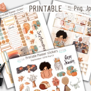 Autumn Monthly Kit, Fall Stickers, September Kit, Planner Stickers, Planner Stickers, Printable Stickers, Autumn Planner, Erin Condren