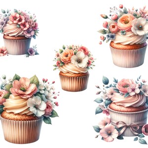 Watercolor Cupcake Png Clipart,digital Instant Download for ...