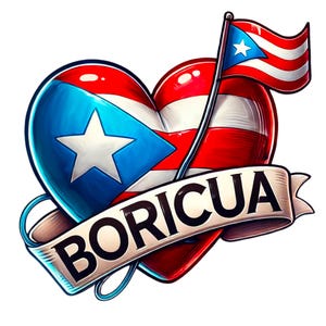 Bandeira de Porto Rico PNG | Imagem Boricua Imprimível para Camisetas Latinas, Sublimação e Designs de Download Digital