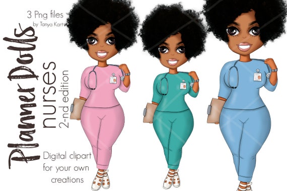 Nurse Clipart Bundle for Sublimation Designs, Nurse Graphic in PNG Format for Digital Planners, Nurse Life, Planner Doll, Medicine Stickers