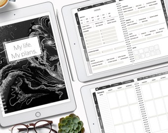 Undated Digital Planner for Goodnotes-Perfect for iPad Pro and Daily Routine Tracking, Life Planner,Includes Weekly Plans Goodnotes Stickers