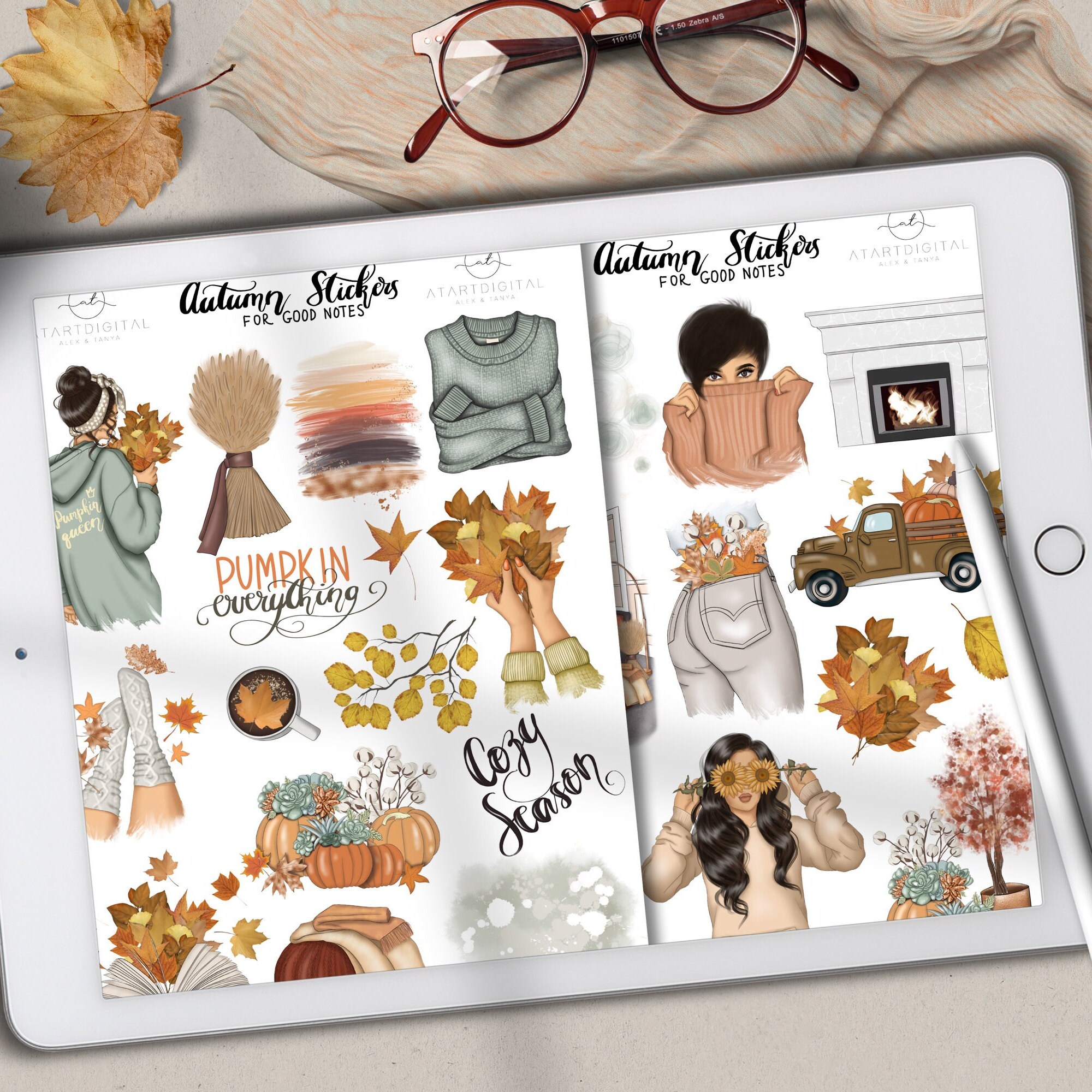 Fall Digital Stickers for Goodnotes Digital Planners, Notability ...