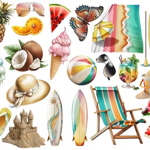 Summer Fashion Girl, Beach Girl Clipart, Summer Png Clipart, Fruits Png Clipart, African American, Stickers For Planner, Png For Sublimation