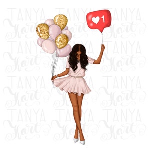 Sublimationsdatei, Afroamerikaner Png, Geburtstagskind Png, Bester Tag überhaupt, Afro-Geburtstagskind, Png zum Drucken, Geburtstagsdesign, Ballons Png