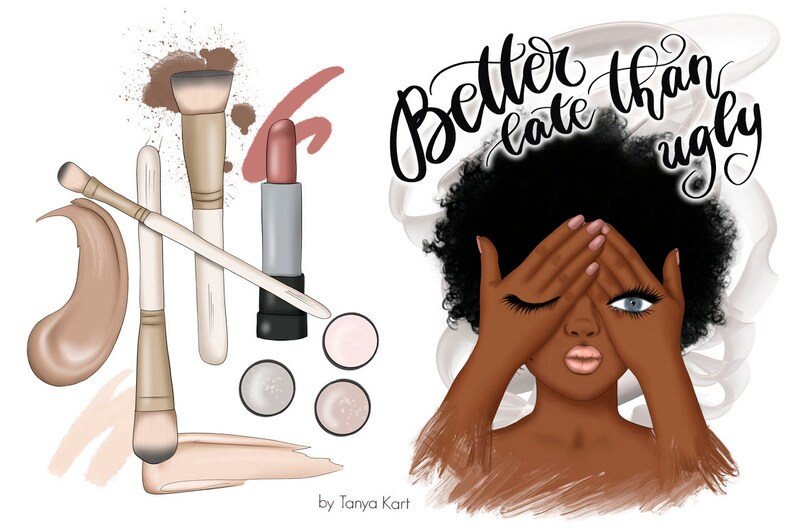 Makeup PNG Clipart: Fashion Girl Power Illustrations (72 Files) image 6