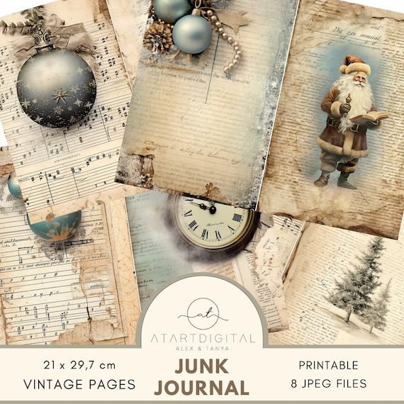 Aesthetic Scrapbook Kit Vintage Junk Journal Kit with Journaling /Scrapbooking  Supplies Retro DIY Scrapbook Paper 