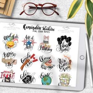 To Do Stickers, Reminders Icons, Notability Planner, iPad Pro, Holidays Stickers, Goodnotes Planner, Dark Skin Toned, Best Digital Planner