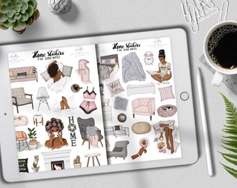 Goodnotes Planner Home Stickers, Furniture Stickers, Goodnotes Kit, Digital Planner, Afro Icons, Reminders Icons,IPad Pro,Goodnotes Stickers