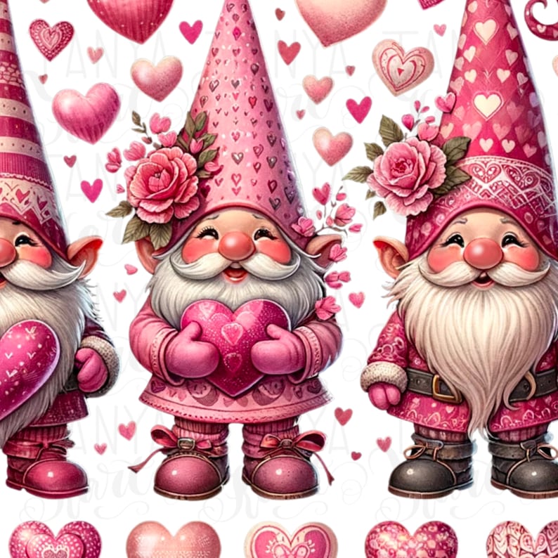Gnome Valentine PNG Digital Download for Valentine Cards & Sublimation ...