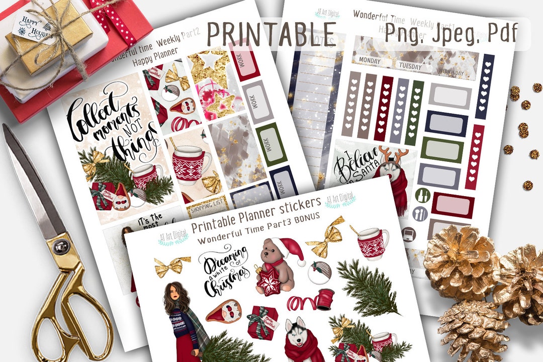 Happy Planner Stickers,christmas Stickers, Christmas Happy Planner