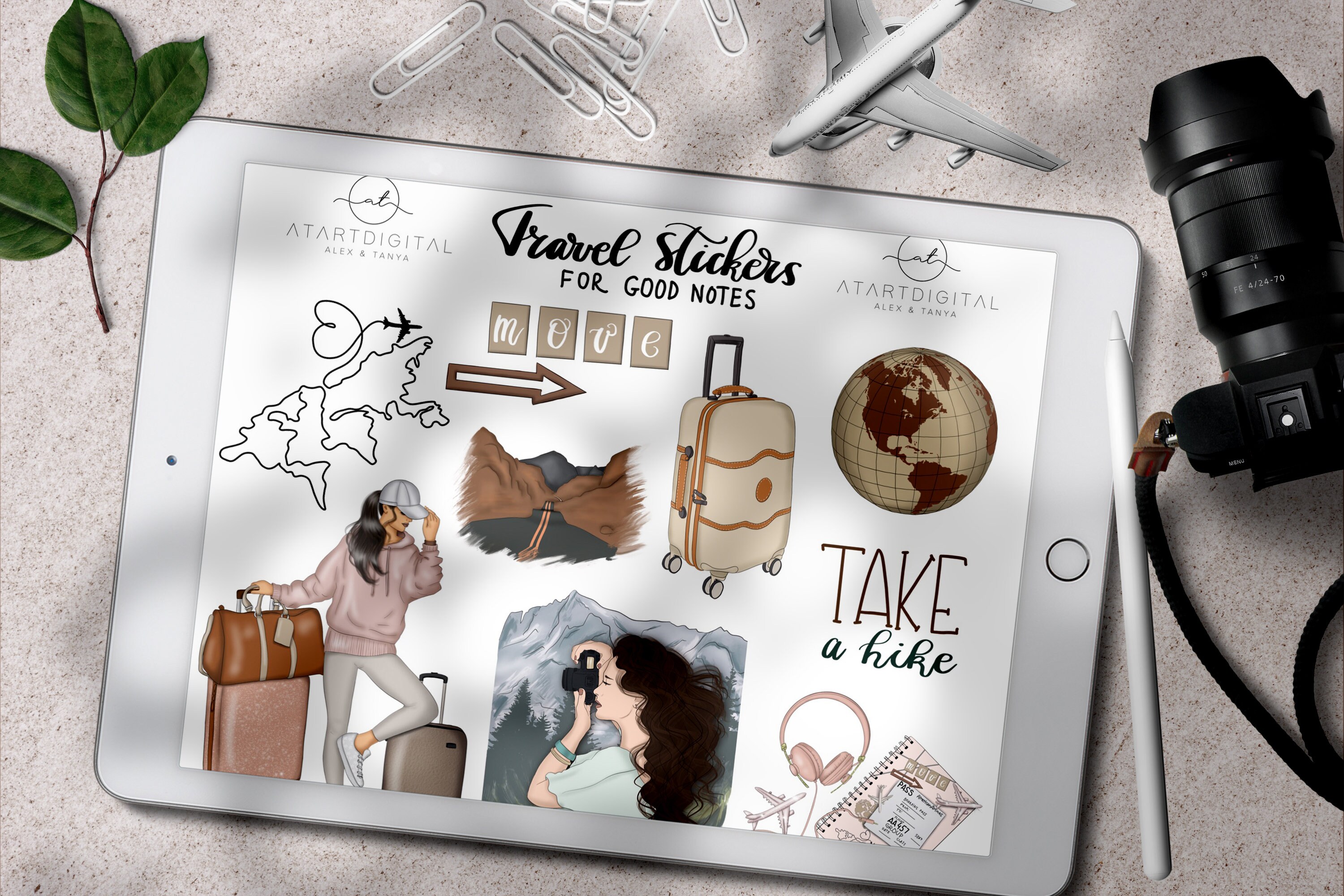 Goodnotes Stickers Travel Icons Goodnotes 5 Ipad Planner Etsy