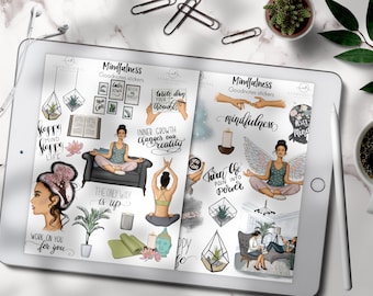 Mindfulness Stickers, Mental Self Care,Digital Stickers,Goodnotes 5 Planner,Digital Planner,iPad Pro,Goodnotes Stickers,Motivation Goodnotes