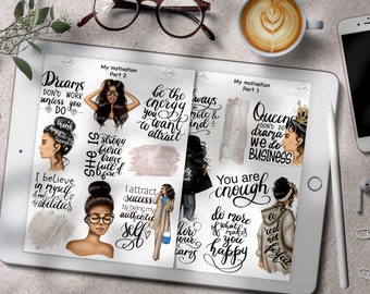 Motivation Stickers for GoodNotes Planner, Manifestation Digital Download, Women Affirmation Planner Stickers, Empowerment Digital Stickers