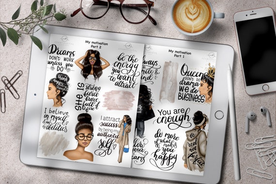 Motivation Stickers for GoodNotes Planner, Manifestation Digital Download, Women Affirmation Planner Stickers, Empowerment Digital Stickers