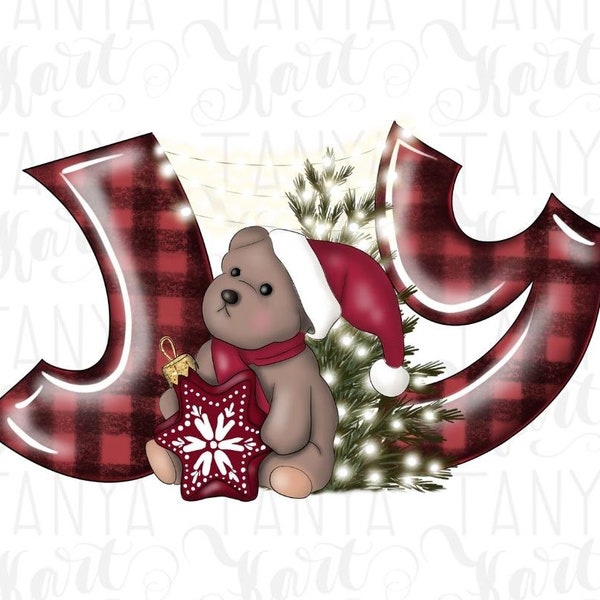 Joy Beer, Red Buffalo Plaid, Joy Download File, Christmas Sublimate, PNG Sublimation, Reindeer Baby, Merry Christmas, Ready To Press
