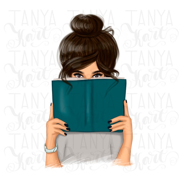 Book Lover PNG, Sublimation Designs, Planner T-Shirt, Brunette Woman, Png For Sublimation,Reading Sublimation,Sublimation Png,Ready To Print